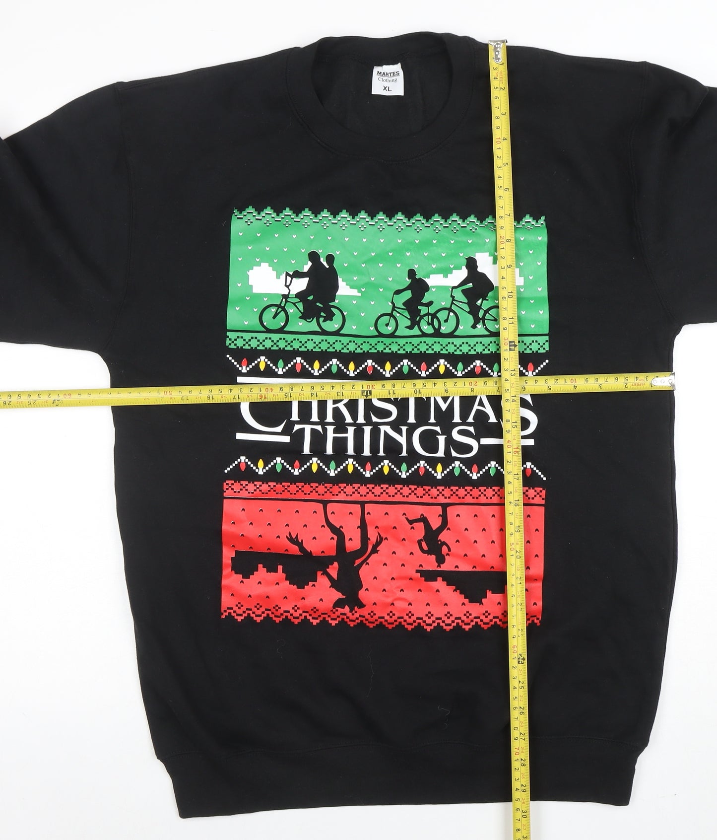 Martes Men’s Black XL Christmas Graphic Pullover Sweatshirt