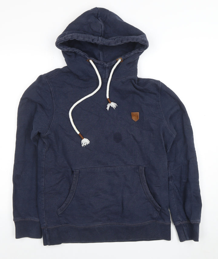 Jack & Jones Men’s Blue Pullover Hoodie Size M Cotton Logo Style