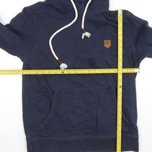 Jack & Jones Men’s Blue Pullover Hoodie Size M Cotton Logo Style