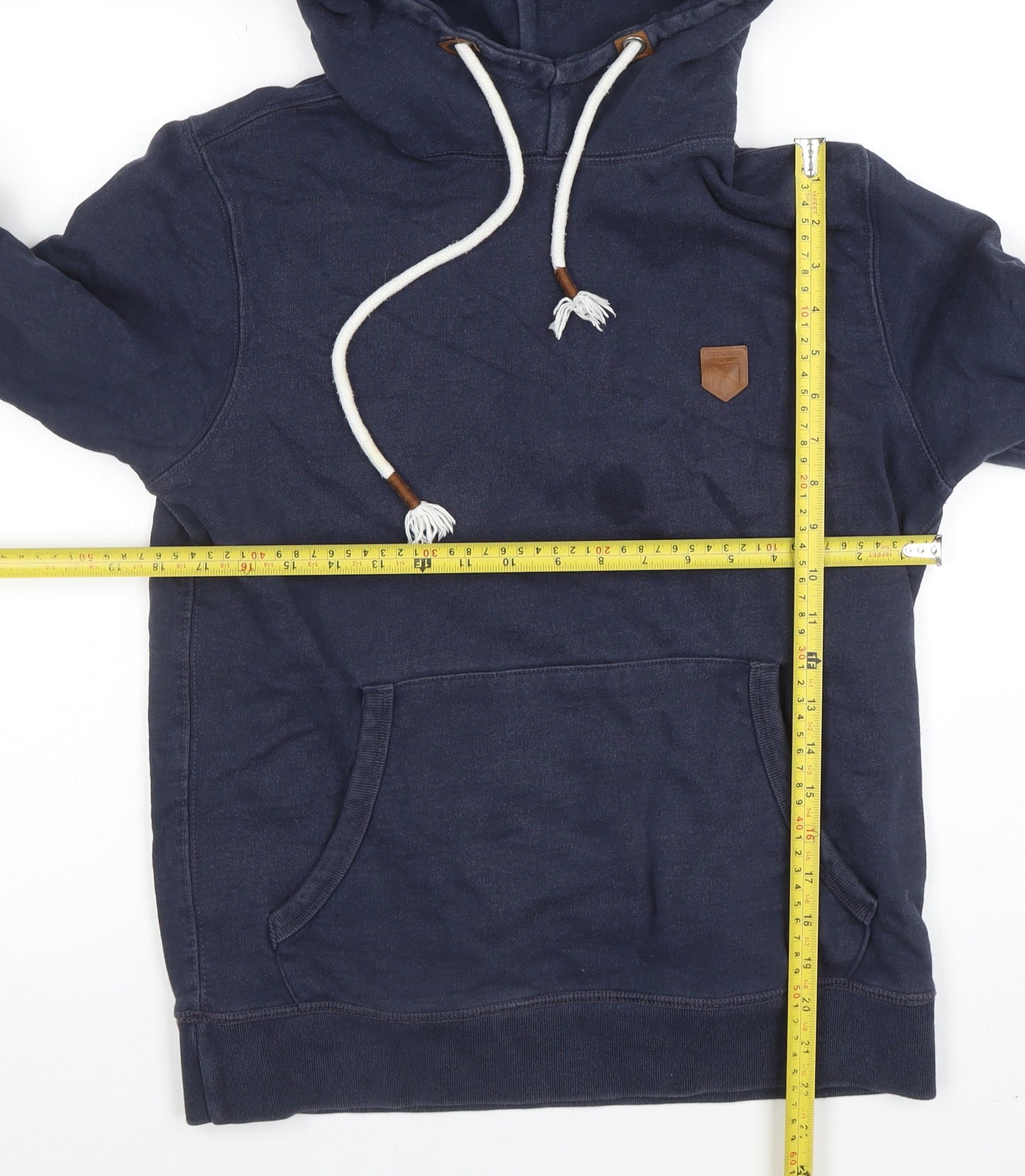 Jack & Jones Men’s Blue Pullover Hoodie Size M Cotton Logo Style