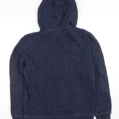 Jack & Jones Men’s Blue Pullover Hoodie Size M Cotton Logo Style