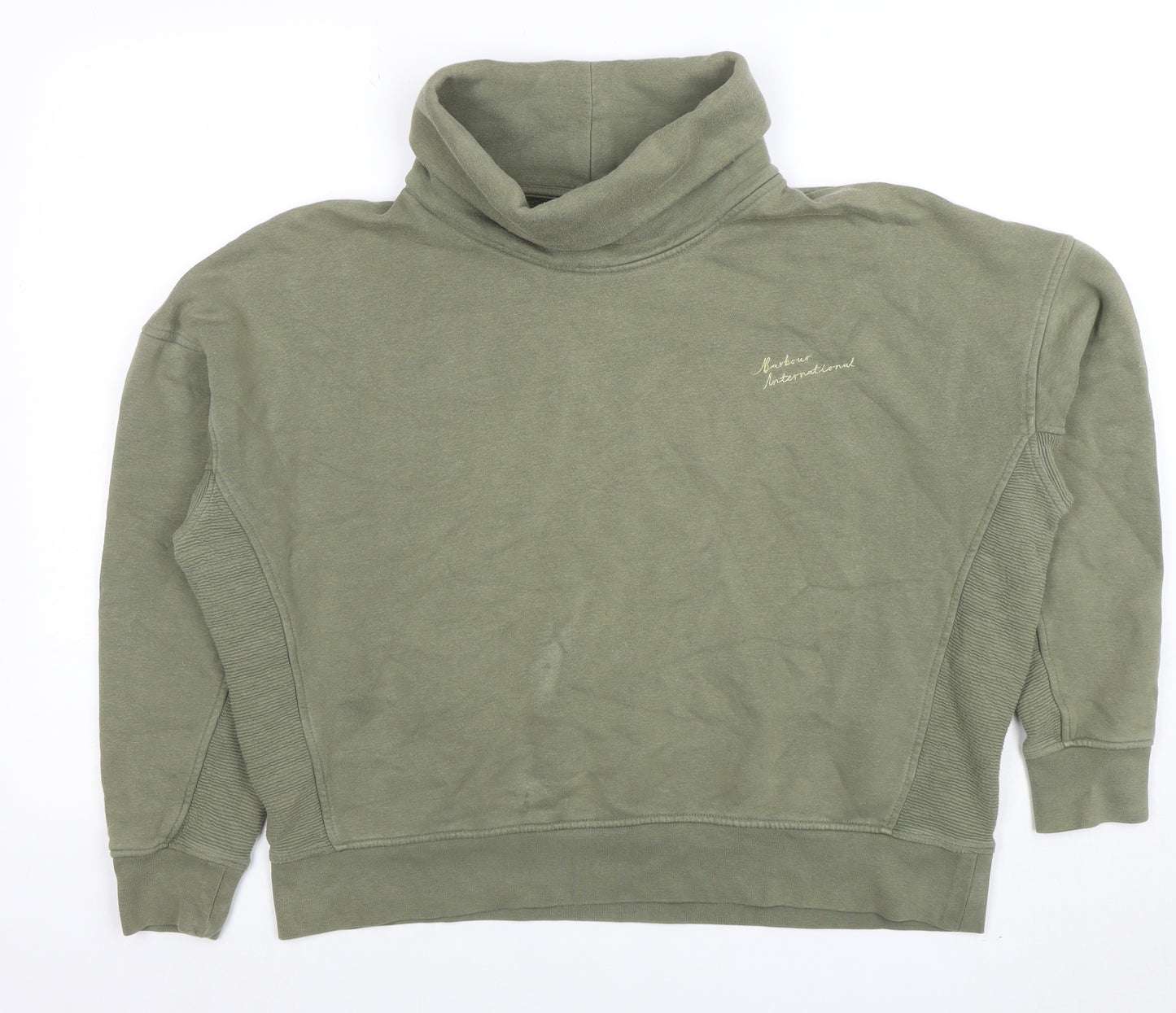 Barbour International Khaki Women's Size 14 Funnel Neck Pullover Sweatshirt