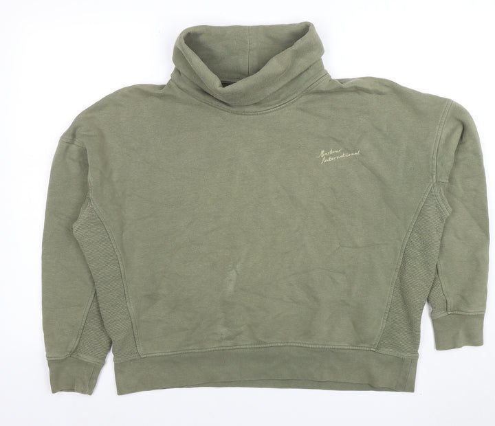 Barbour International Khaki Women's Size 14 Funnel Neck Pullover Sweatshirt