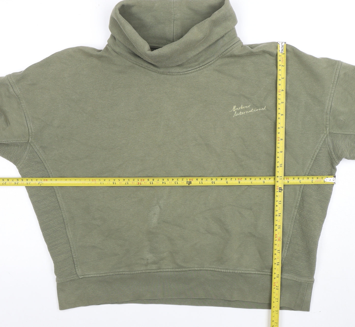 Barbour International Khaki Women's Size 14 Funnel Neck Pullover Sweatshirt