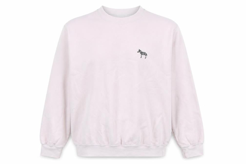 Topshop Women's Petite Pink Sweatshirt Zebra Embroidered UK M