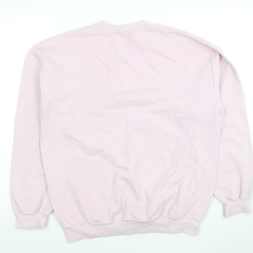 Topshop Women's Petite Pink Sweatshirt Zebra Embroidered UK M