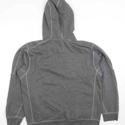 John Deere Men's Grey L 1/2 Zip Hoodie Fleece Pullover Logo Sweatshirt