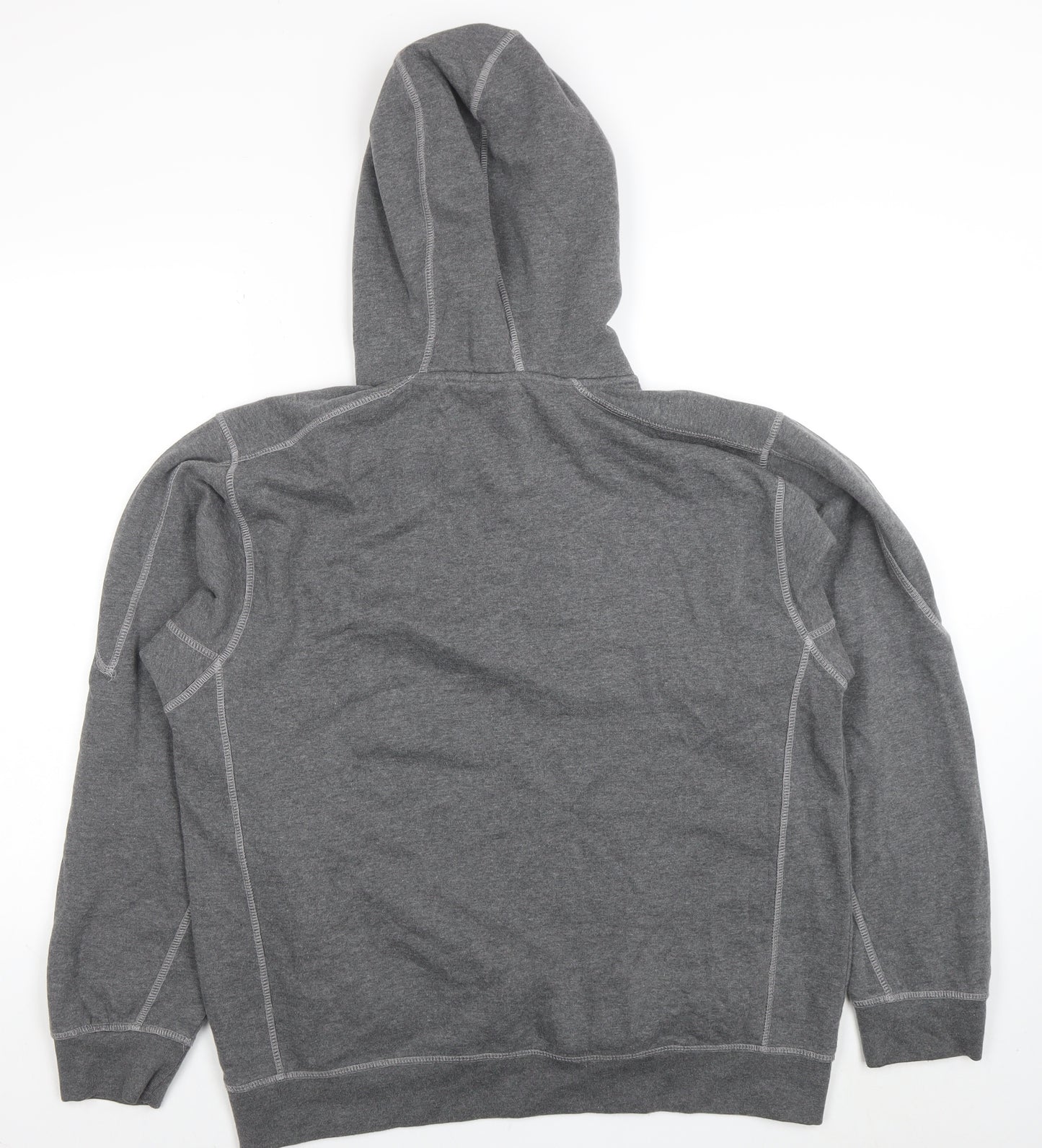John Deere Men's Grey L 1/2 Zip Hoodie Fleece Pullover Logo Sweatshirt