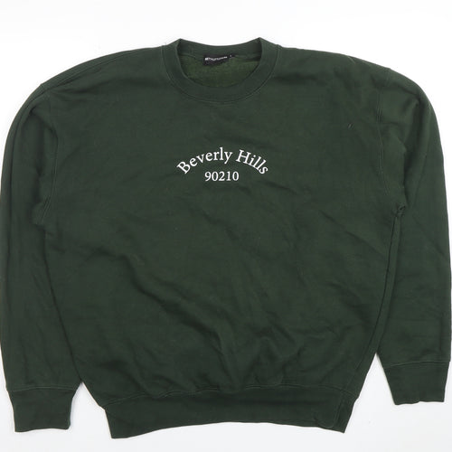 PrettyLittleThing Women’s Green Beverly Hills 90210 Crew Neck Sweatshirt Size L
