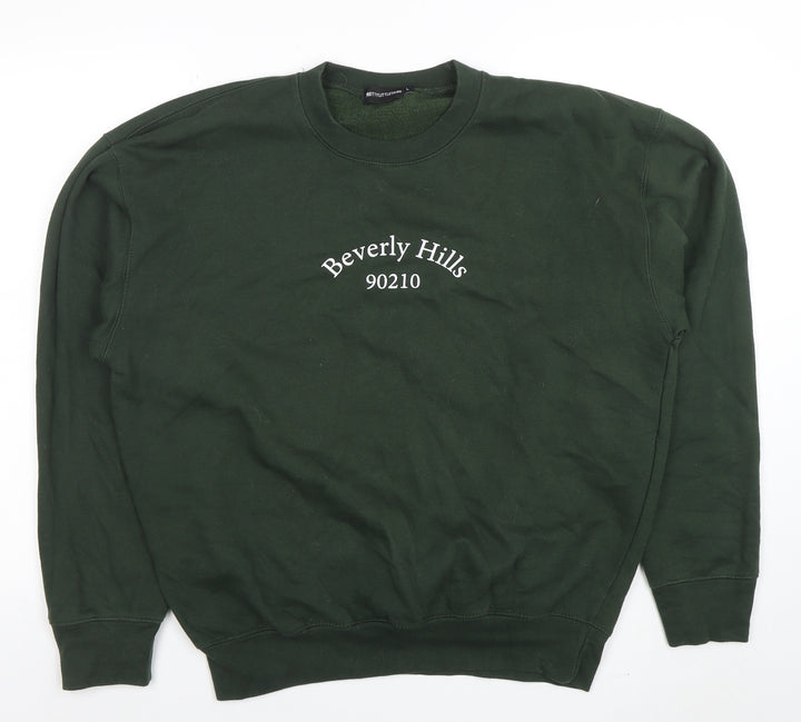 PrettyLittleThing Women’s Green Beverly Hills 90210 Crew Neck Sweatshirt Size L