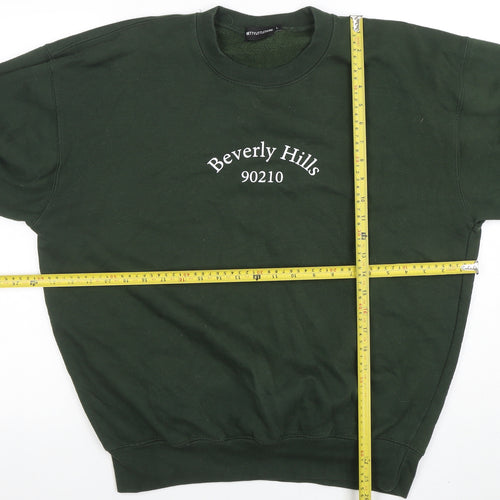 PrettyLittleThing Women’s Green Beverly Hills 90210 Crew Neck Sweatshirt Size L
