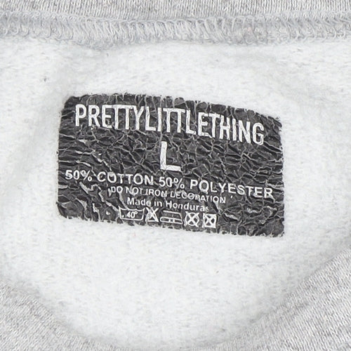 PrettyLittleThing Women Grey Large Pullover Sweatshirt California Print