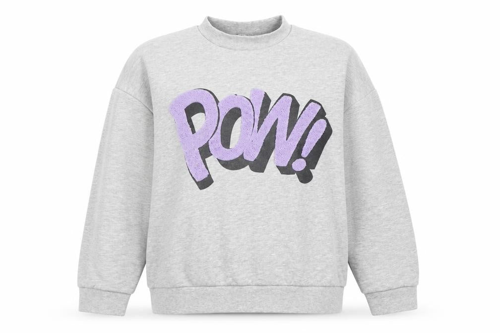 Envii Women Grey Sweatshirt Small POW Graphic Cotton Blend Casual