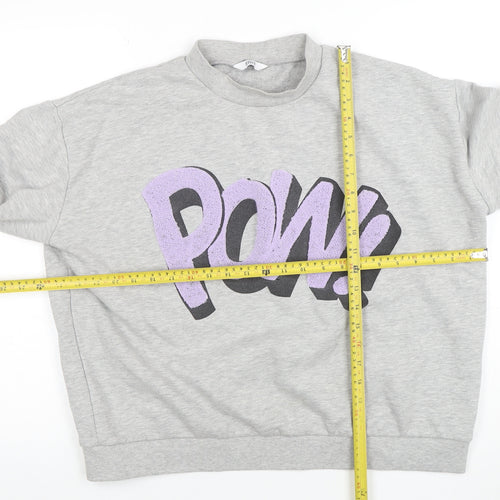 Envii Women Grey Sweatshirt Small POW Graphic Cotton Blend Casual