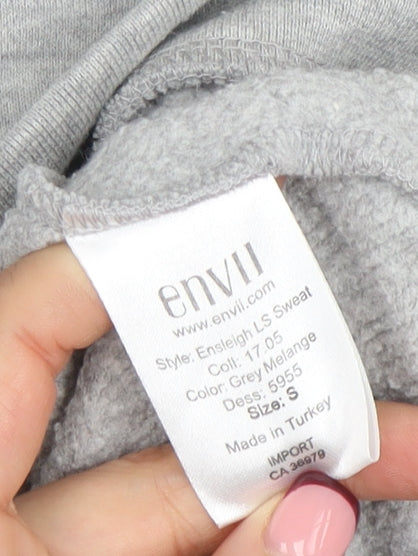 Envii Women Grey Sweatshirt Small POW Graphic Cotton Blend Casual