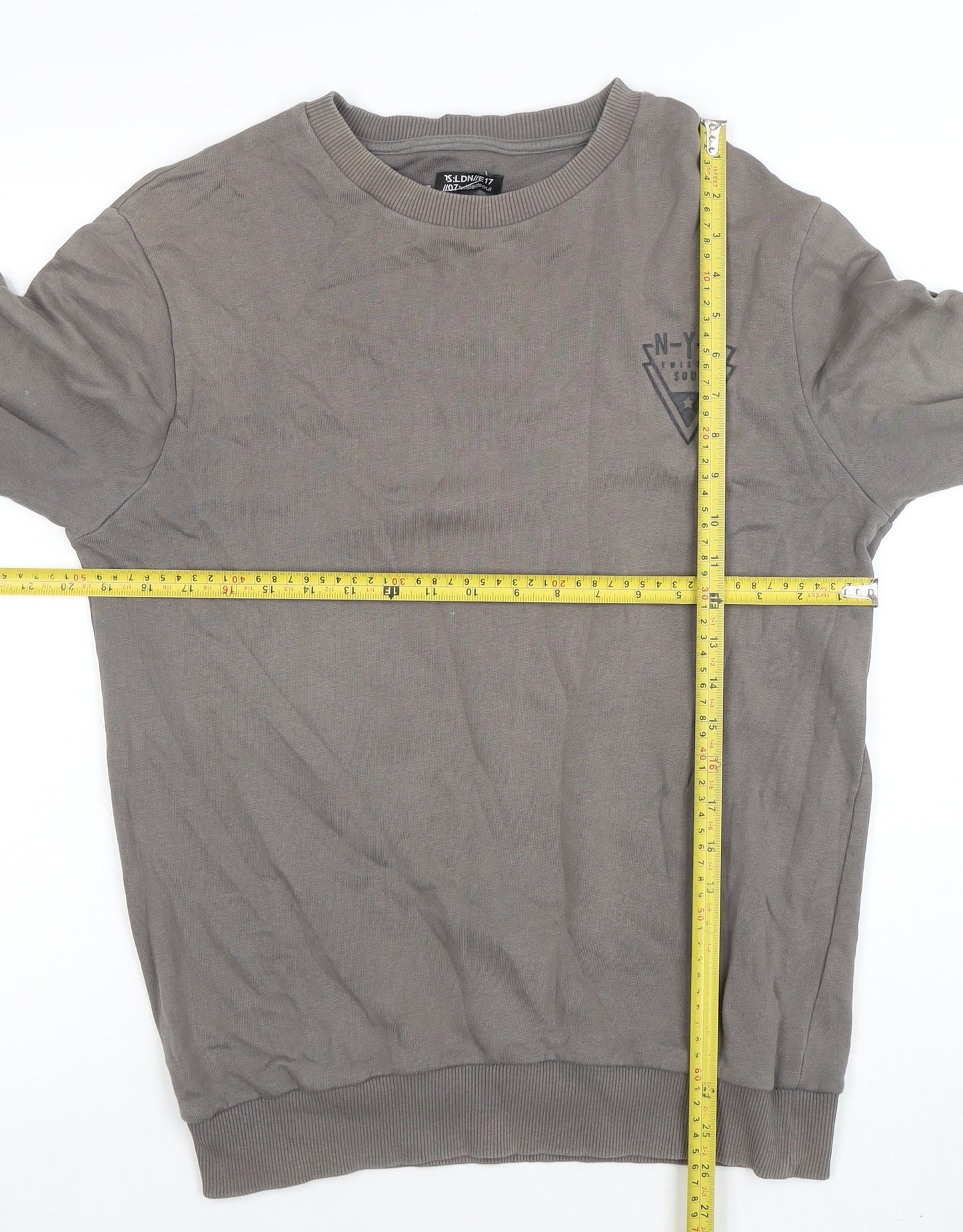 Twisted Soul Men's Grey Crew Neck Sweatshirt Size S Regular Fit