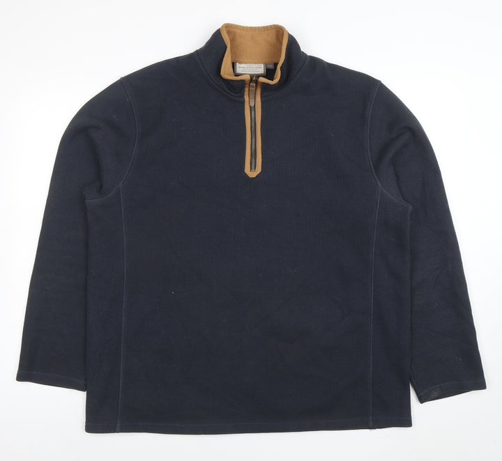Mountain Warehouse Men’s Blue XL 1/4 Zip Pullover Sweatshirt