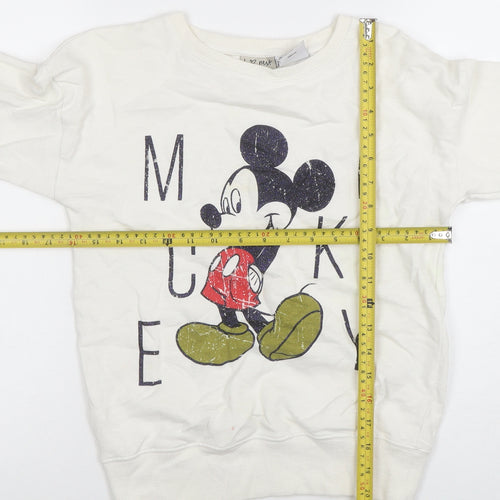 Next Girls White Mickey Mouse Sweatshirt 10 Years Pullover Disney Graphic