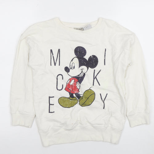 Next Girls White Mickey Mouse Sweatshirt 10 Years Pullover Disney Graphic