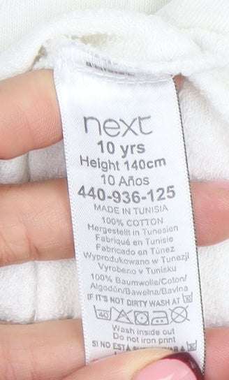 Next Girls White Mickey Mouse Sweatshirt 10 Years Pullover Disney Graphic