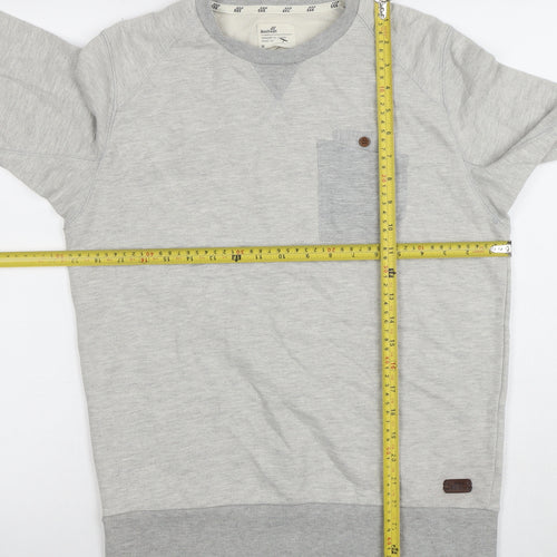 Boxfresh Men's Grey Crew Neck Cotton Blend Pullover Sweatshirt M