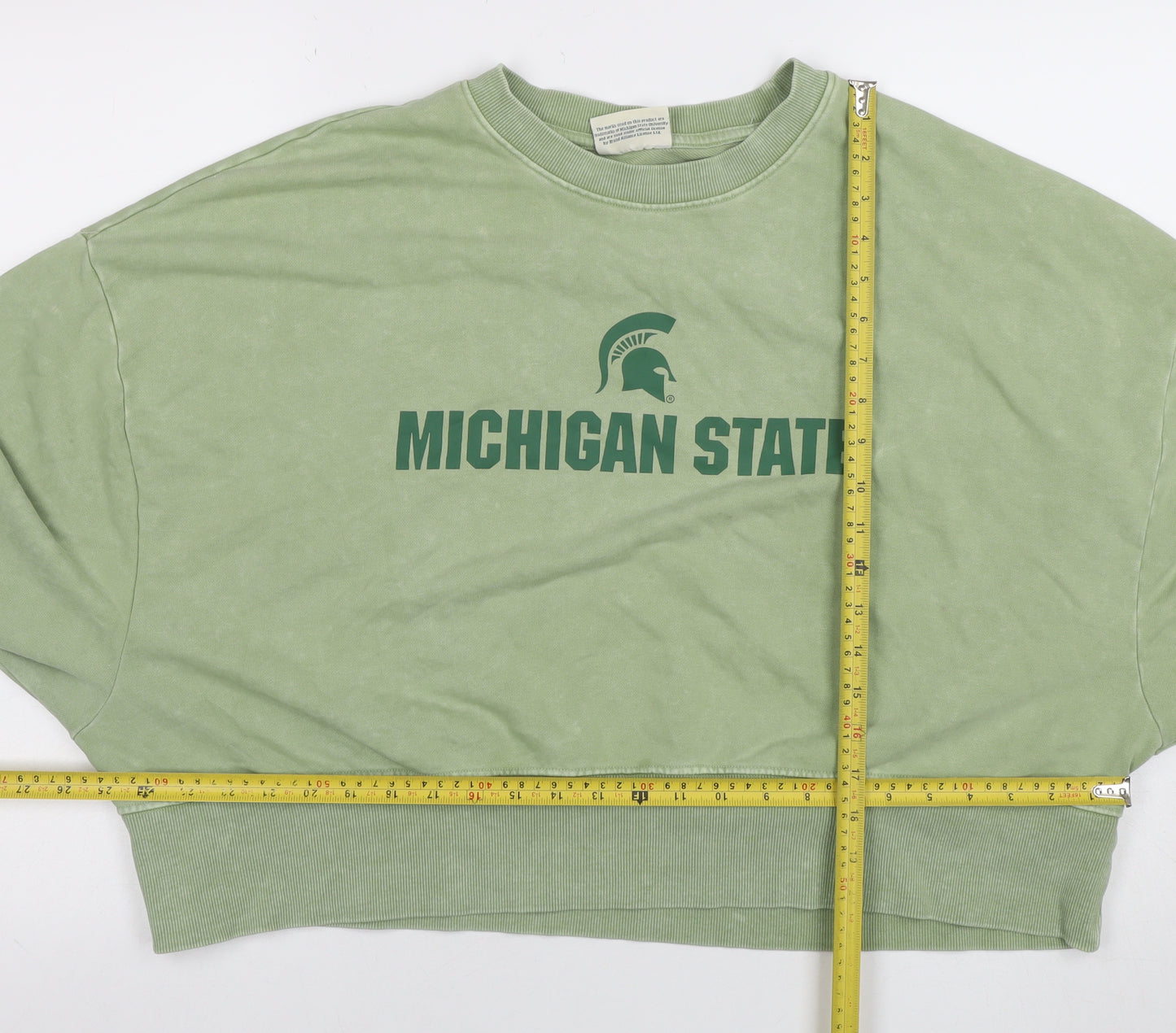 MSU Women’s Green Crew Neck Pullover Sweatshirt Size L Cotton Blend