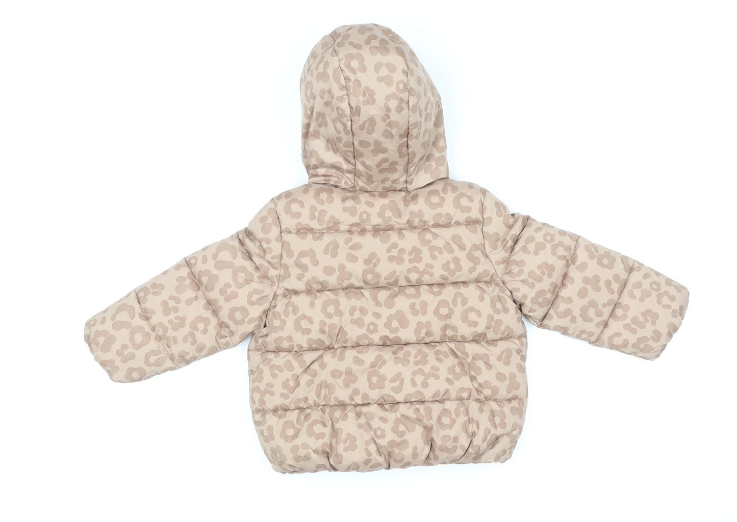 Marks and Spencer Baby Beige Leopard Hooded Puffer Jacket 18-24 Months