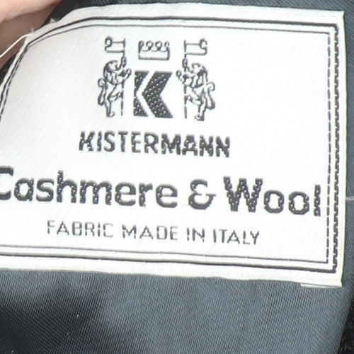 Kistermann Men's Black Wool Cashmere Blend Mid-Length Overcoat M