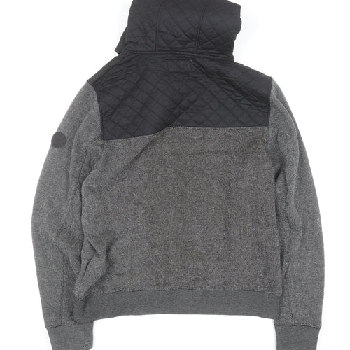 Firetrap Men’s Grey Quilted Pullover Hoodie Size L