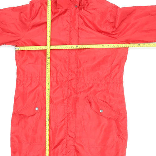 Label Be Women's Red Hooded Lightweight Anorak Jacket Size 14