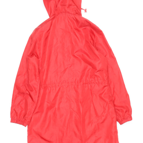 Label Be Women's Red Hooded Lightweight Anorak Jacket Size 14