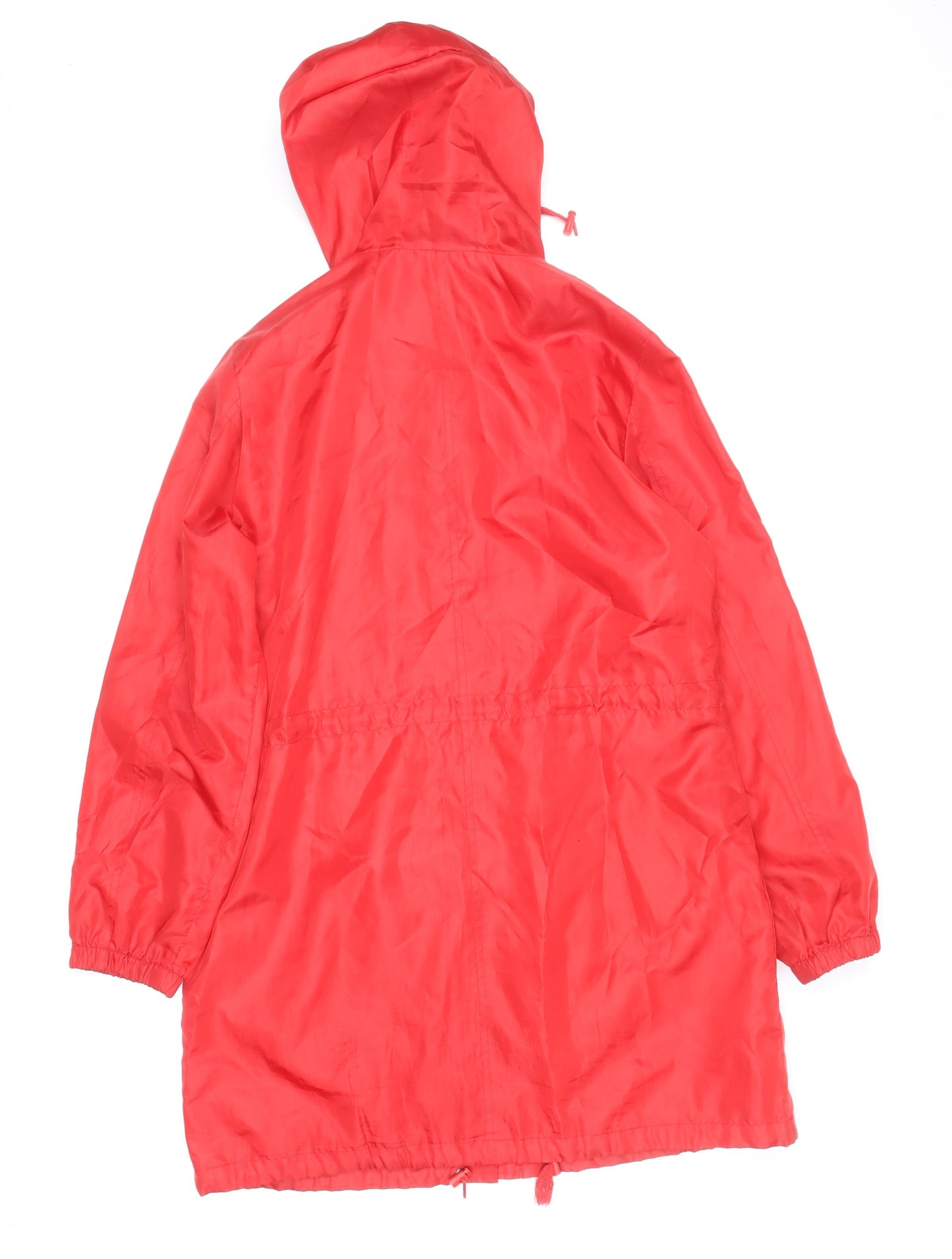 Label Be Women's Red Hooded Lightweight Anorak Jacket Size 14