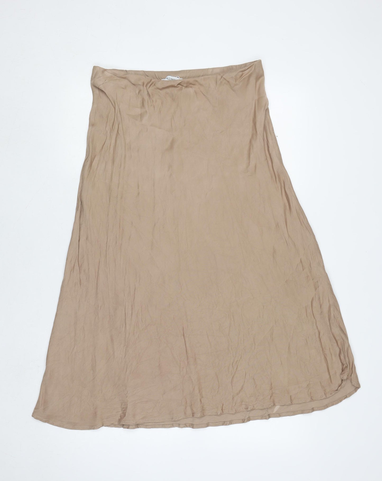 Gallery Womens Beige A-Line Midi Skirt Size 14 Viscose