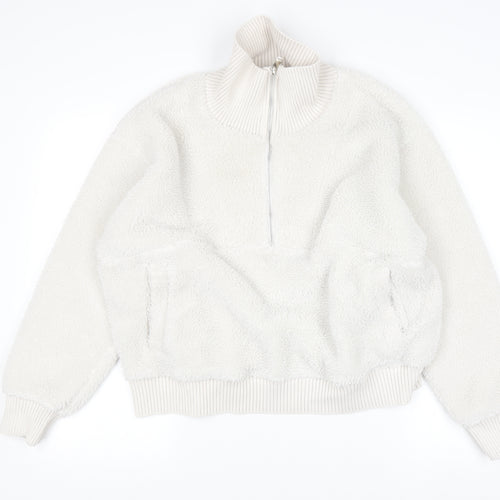 Marks and Spencer Women’s Ivory Fleece Half Zip Jacket Size L