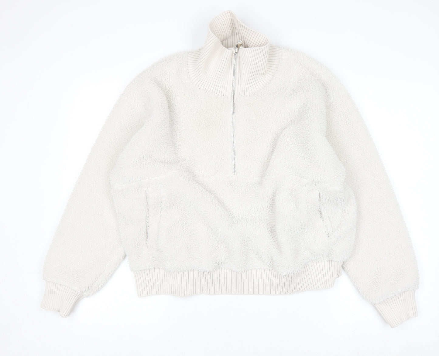 Marks and Spencer Women’s Ivory Fleece Half Zip Jacket Size L