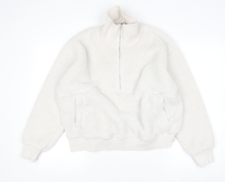 Marks and Spencer Women’s Ivory Fleece Half Zip Jacket Size L