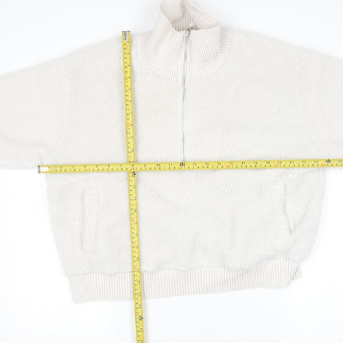 Marks and Spencer Women’s Ivory Fleece Half Zip Jacket Size L