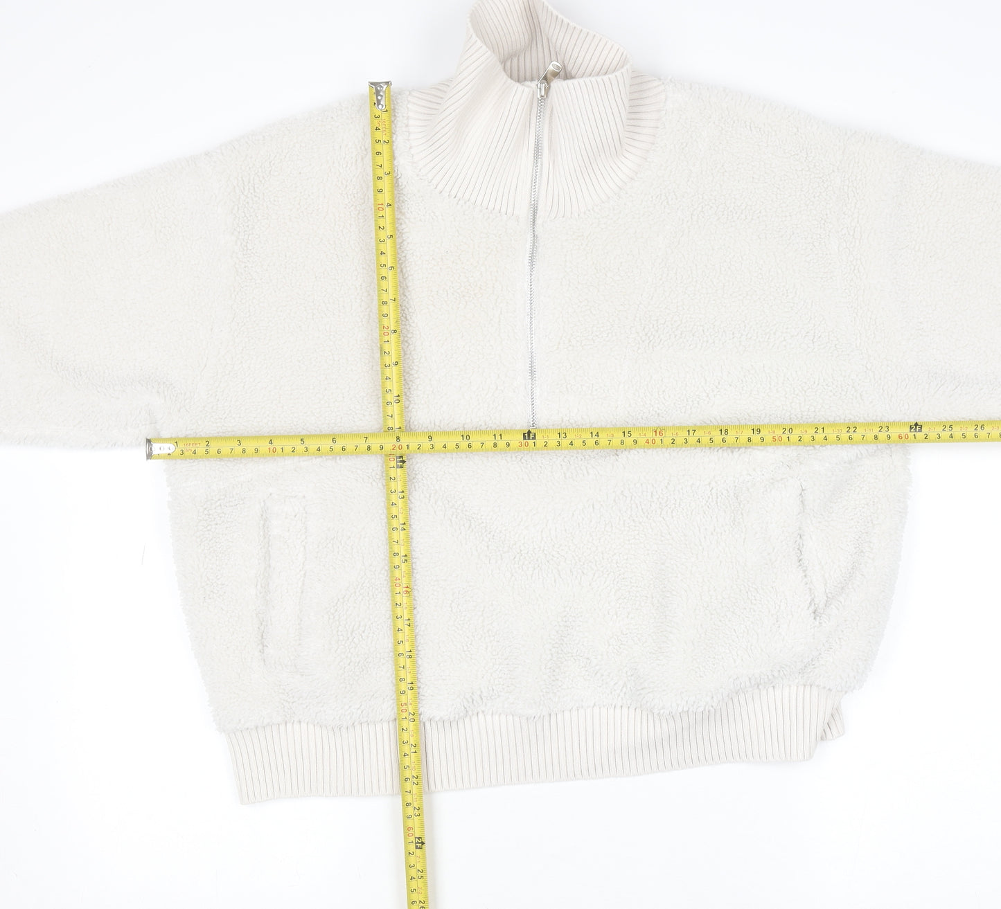 Marks and Spencer Women’s Ivory Fleece Half Zip Jacket Size L