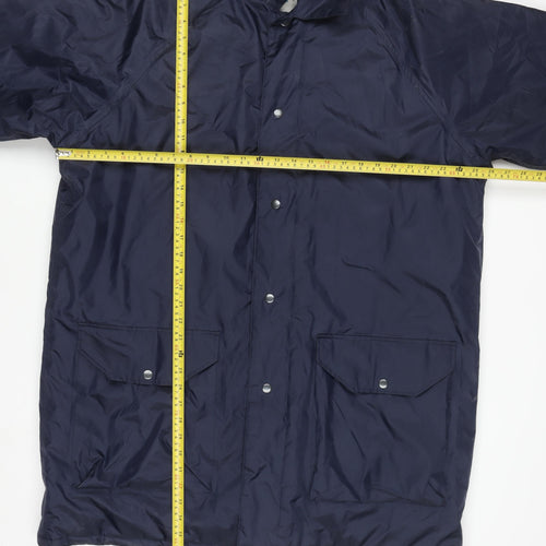Hazy Joe Men’s Blue Waterproof Rain Coat 2XL Long Nylon PVC