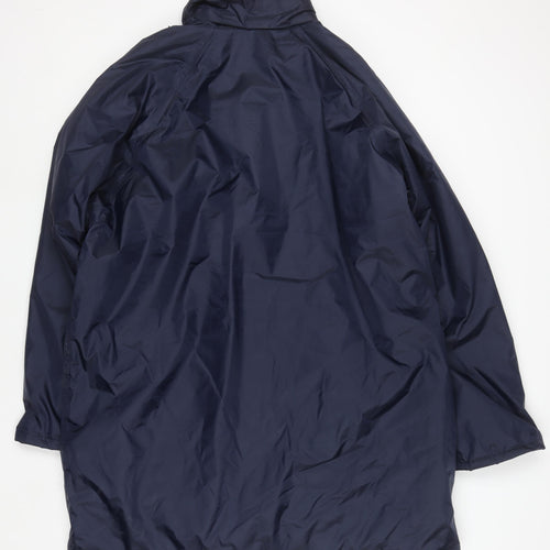 Hazy Joe Men’s Blue Waterproof Rain Coat 2XL Long Nylon PVC