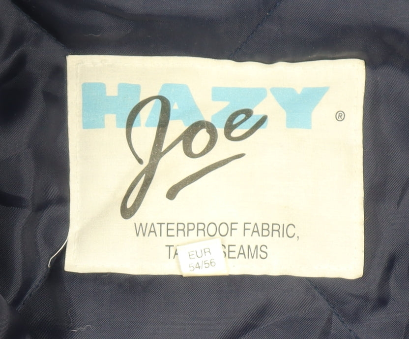 Hazy Joe Men’s Blue Waterproof Rain Coat 2XL Long Nylon PVC
