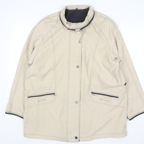 Ensign Women's Beige Mid-Length Lined Zip Jacket Size 16