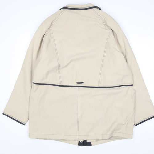 Ensign Women's Beige Mid-Length Lined Zip Jacket Size 16