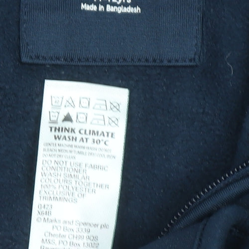 Marks and Spencer Boys Blue Fleece Full Zip Sweatshirt 11-12 Years