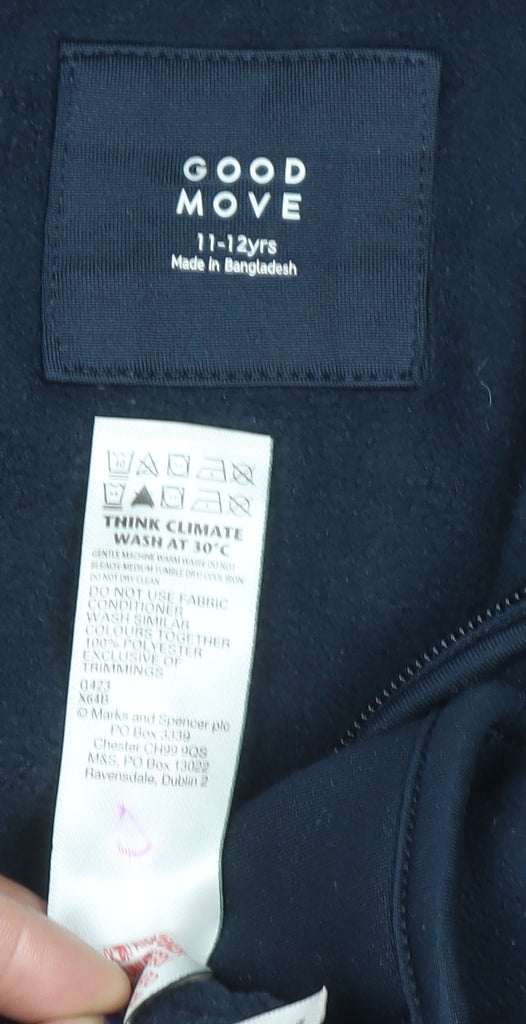 Marks and Spencer Boys Blue Fleece Full Zip Sweatshirt 11-12 Years