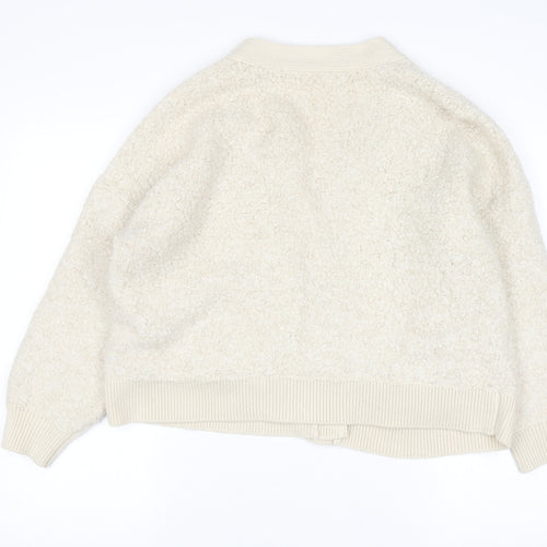 Gallery Women’s Ivory Chunky-Knit Wool Blend Cardigan L