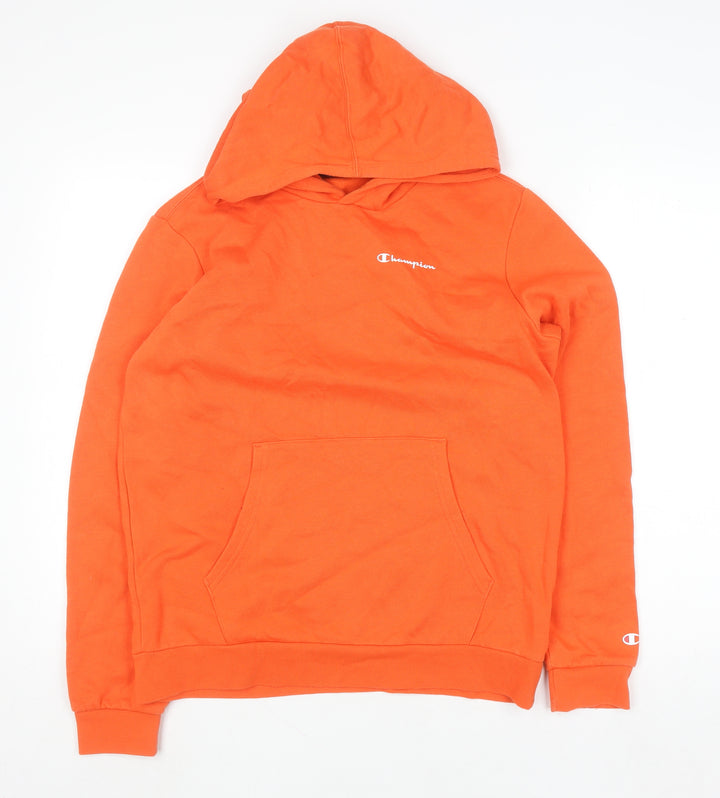 Champion Boys Orange Pullover Hoodie 15-16 Years 2XL Cotton Blend Casual