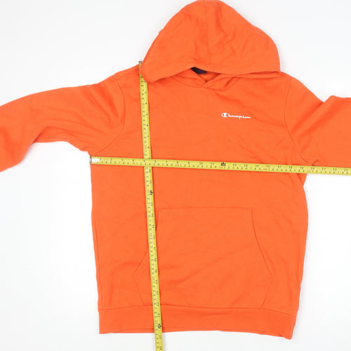Champion Boys Orange Pullover Hoodie 15-16 Years 2XL Cotton Blend Casual