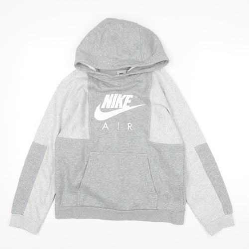 Nike Boys Grey Air Pullover Hoodie Size L 147-158cm Cotton Blend