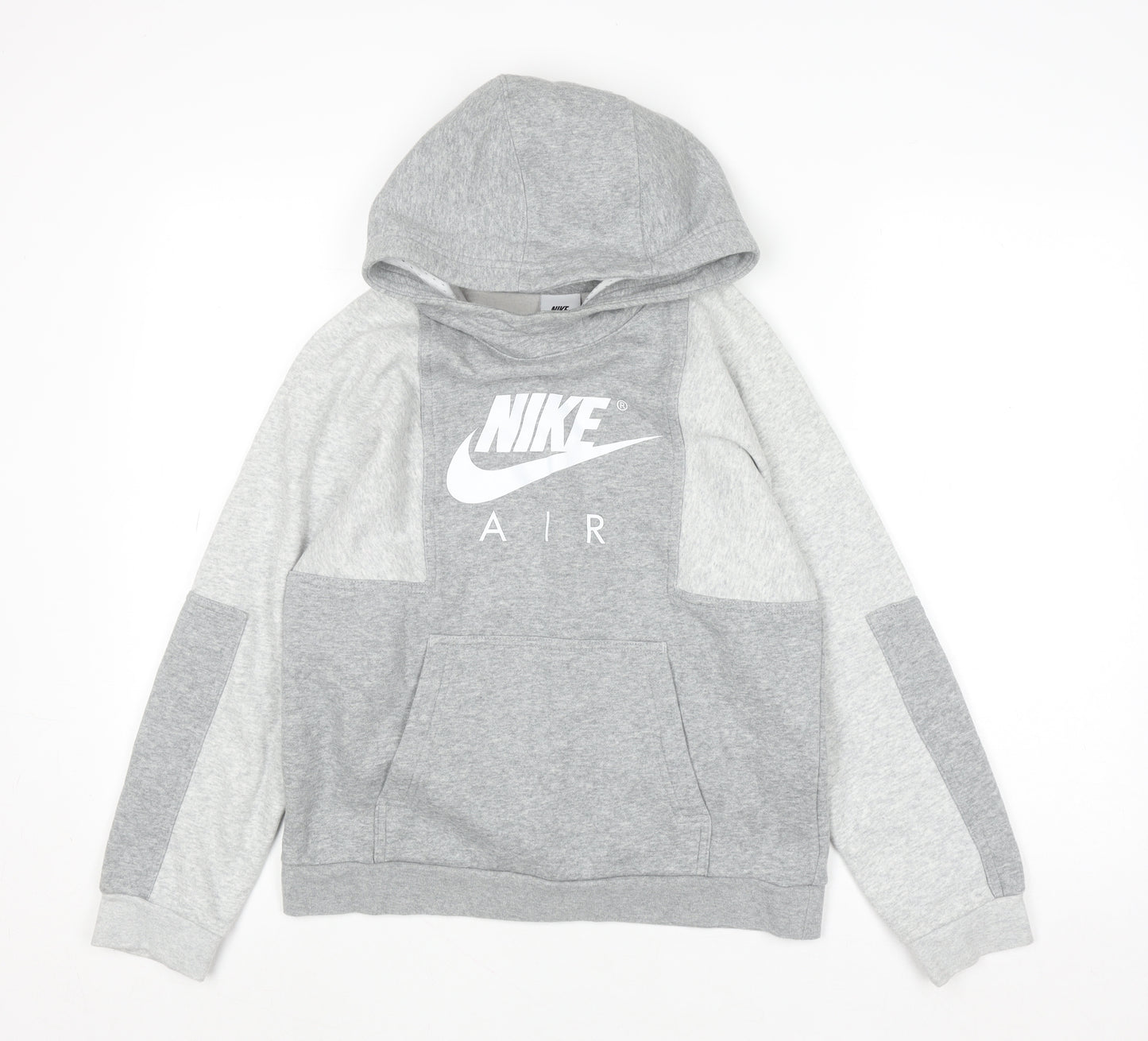 Nike Boys Grey Air Pullover Hoodie Size L 147-158cm Cotton Blend